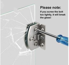 2-piece 90° Glass Cabinet Hinges for 5-7mm (Silver)