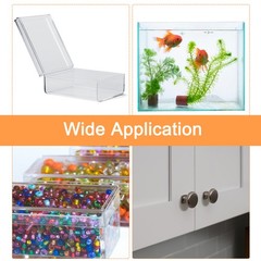 4Pcs 100x42mm Acrylic Hinges Self-Adhesive Clear Continuous Piano Folding Hinge