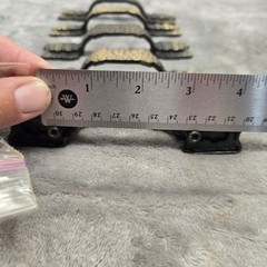 Vintage Hammered Metal Drawer Pulls 3 Inch Center Set of 5 Brass Black Rustic