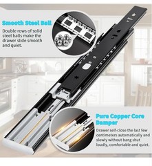 Ball Bearing Metal Rails Track Guide Glides Runner Heavy Duty 100 Po. 18 In 10pc
