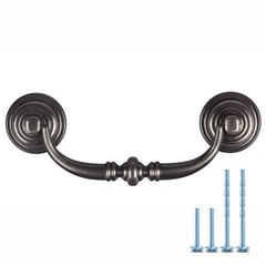 6 PCS 41/4 Inch 108mm Antique Black Drop Bail Drawer Pull Cabinet Handle