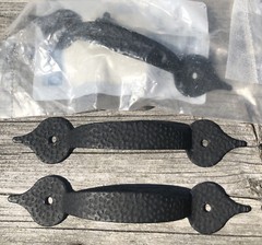 Lot 6 METAL DRAWER CABINET Hammered HARDWARE PULLS BARN #S161-82-DBK Black 3 1/4