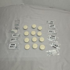 Set of 12 Vintage Off White Round Ceramic Cabinet Drawer Handles Knobs Reclaimed