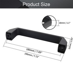 Black Plastic Handle Pulls Cabinet Drawer Cupboard Door Mounting Hole 6.5/8.5mm