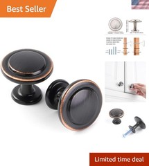Versatile 1-1/4 Inch Round Cabinet Knobs -Oil Rubbed Bronze for Effortless Style