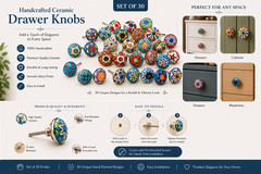 10 pcs Original Marrakesh colorful drawer knob mosaic ceramic pull cabinet knobs