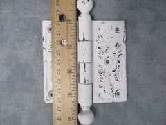 Distressed Metal Door Hinge Rustic Country Cabin Home Decor Shabby Painted White