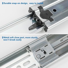 Homdiy 6 Pair Soft Close Drawer Slides 22 Inch 12 Pieces Heavy Duty Side Mount
