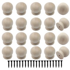 Wood Dresser Knobs, 20 Pcs Mini Unfinished Wooden Cabinet Knobs Vintage Drawe…