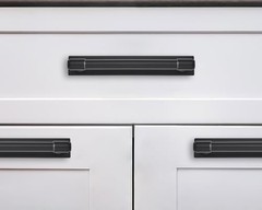 5 Pack 3-inch Black Cabinet Pull, Backplate, 76mm C-C, Zinc, Matte Black