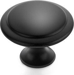 40 Pack Matte Black Kitchen Cabinet Knobs 1-1/6 Inch round Drawer Pulls Flat Bla