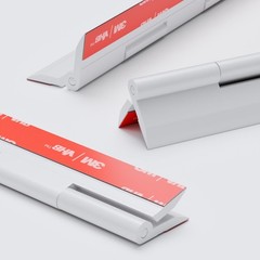 4x 200mm White Acrylic Hinges. Self Adhesive. White Acrylic (7 7/8 in)