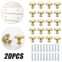 20 Packs Round Cabinet Handles Door Knobs Hardware Cupboard Drawer Kitchen Pulls