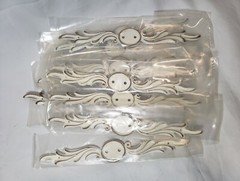 Distressed White Decorative Backplate Shabby Chic NEW ~ QTY 12 drawer, cabinet