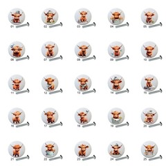 Baby Highland Cows by ia on 1.5″ CERAMIC Dresser Drawer PULLS Cabinet KNOBS