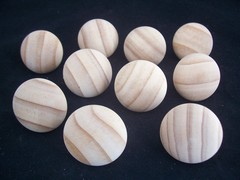 Set of 25 New Cabinet Knob Pull 1-3/8″ Dia Unfinished Sanded Pine Wood