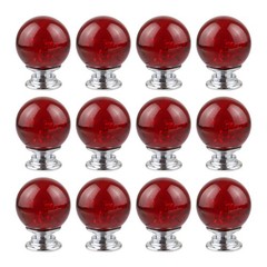 12 PCS Crystal Cabinet Knobs Round Glass Bubbles Knobs Smooth Drawer Pulls Ha…