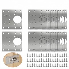 20 PCS Upgraded Cabinet Hinge Repair Plate Kit Stainless Steel Mounting Board