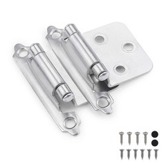 25 Pairs 1/2″ Overlay Cabinet Hinges Polished Chrome Face Mount 50 PCS