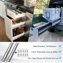 VITERLYNX Thickened 200Lbs Heavy Duty Drawer Slides 1 Pair 10 12 14 16 18 20 …