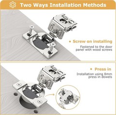 10 Pieces 1-3/8 inch Overlay Soft Close Hinges for Kitchen Cabinet Hinges Sat…