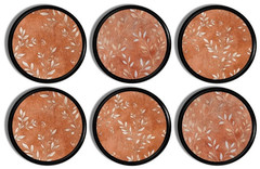 Terracotta Leaf Trail Cabinet Knobs – Modern Boho Botanical Drawer Pulls 6pc Set