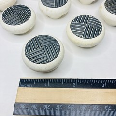 10pc Reclaimed Whimsical Boho Rustic Chic Wooden Drawer Pulls Knobs Black White