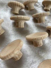 18 Unfinished Wooden Cabinet / Drawer Knobs app. 1-3/4″ X 1″ Home Decor
