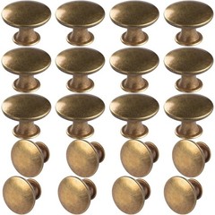 6 Pack Antique Brass Kitchen Cabinet Knobs Round Drawer Pulls | antique brass