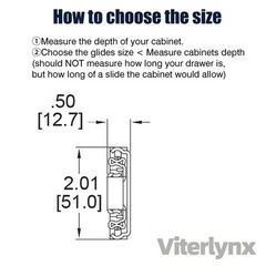 VITERLYNX Thickened 200Lbs Heavy Duty Drawer Slides 1 Pair 10 12 14 16 18 20 …