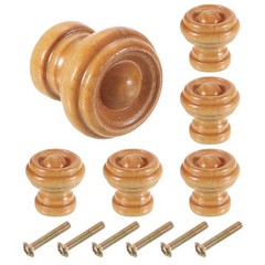 6pcs Wooden Knobs 25mm/1″ Round Cabinet Knobs Single Hole Pull Handles Wooden