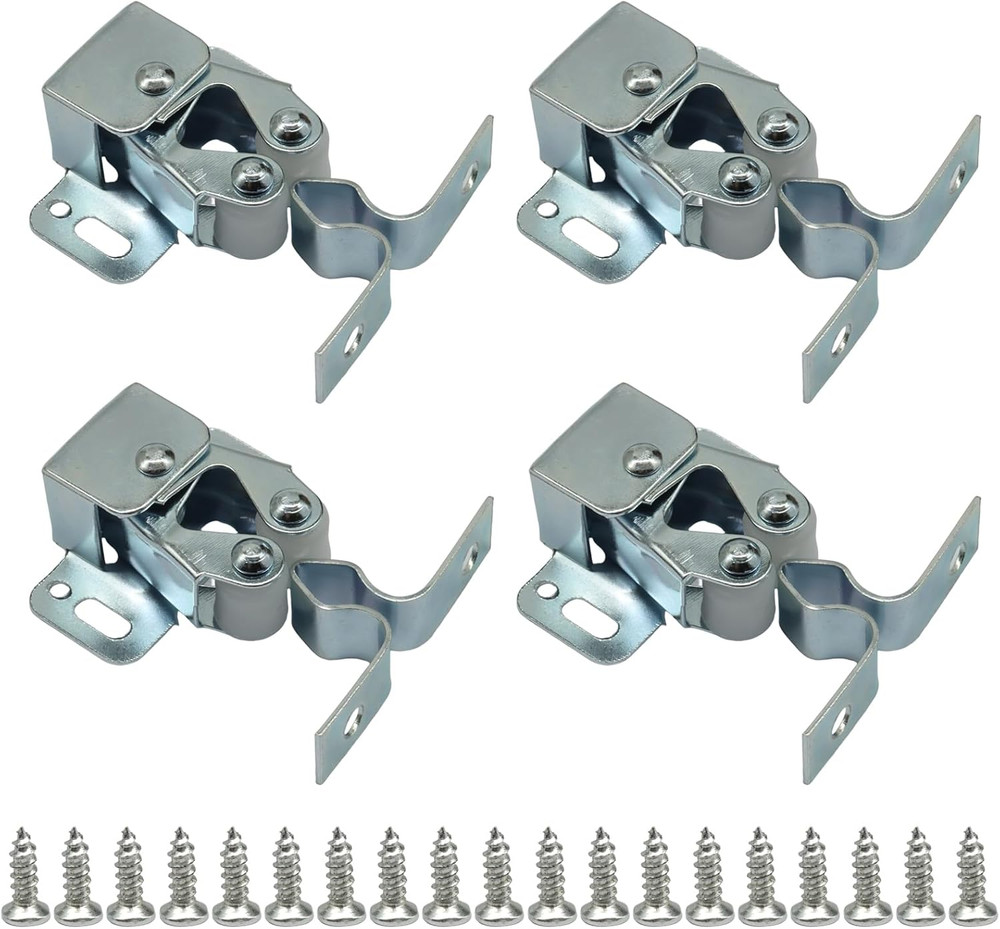 20 Pcs Double Roller Catch, Cabinet Door Latch and Catch Hardware