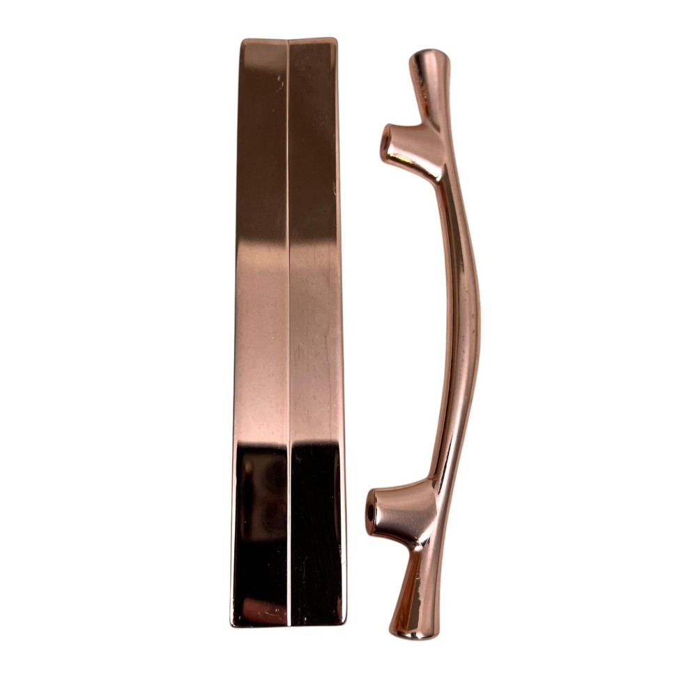 Rose Gold Modern Door Cabinet Handle Pull Stylish Design Hardware 5.5in Set of 2