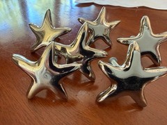 New star shaped silver tone drawer pulls cabinet nice for nursery