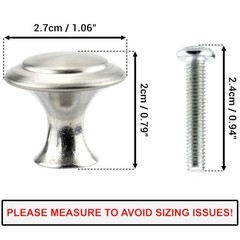 30 Pack Kitchen Cabinet Knobs Round Cupboard Handles Stainless Steel Kitchen