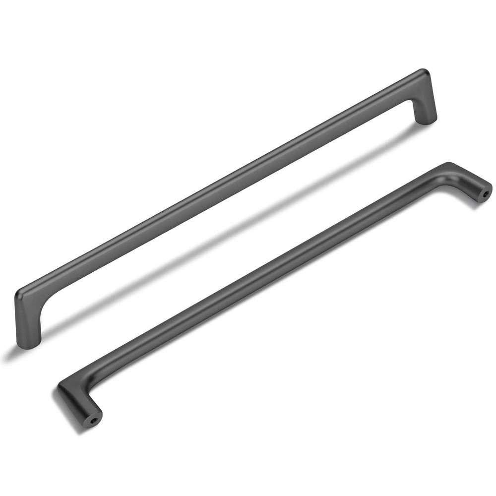 Lardmon 10 Pack Matte Dark Gunmetal Gray Modern Cabinet Pulls 10 Inch(254mm)