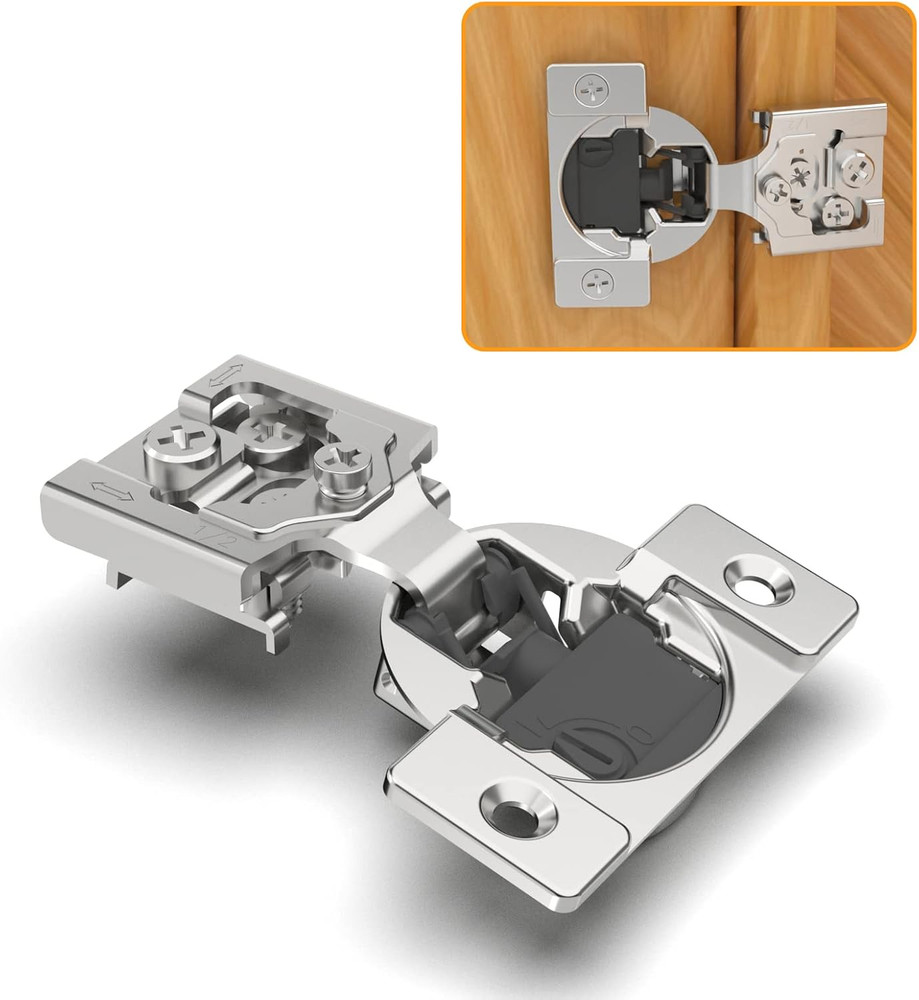 20 Pack 1/2″ Overlay 4D Soft Close Concealed Hinges for Face Frame Door, Adjusta