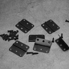 Auvotuis 1.5×1.3 Inch Black Metal Butt Hinges, 24Pcs