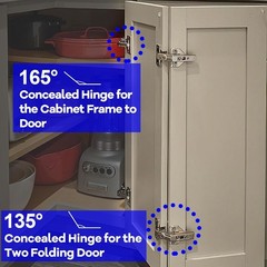 2 Pack 1 Pairs Kitchen Cabinet Hinges 135 Degree, Lazy Susan Corner Cabinet Door