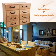8 PCS Matte Black Metal Cabinet Hardware Pulls for Serving Trays Fruit Tray