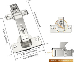 2 Pack 1 Pair 135 Degree Lazy Susan Hinges Full Overlay Concealed for Cabinet, C