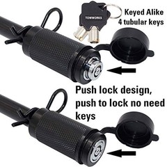 79682 Keyed Alike Black Trailer Hitch Lock Set, 5/8-Inch and 1/2-Inch Pin