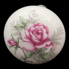 Pink Roses Knob Handle Ceramic Home Deco For Door Drawers Elegant Makeover