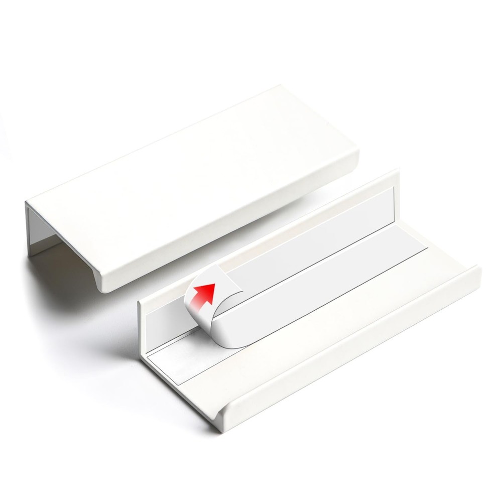 5 PCS 3 Inch Self Adhesive Cabinet Pulls Warm White Stick On Finger Handle