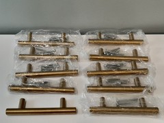 T Bar Drawer Pulls Handles Gold Tone 5″ Length 3″ Center Holes Lot Of 10