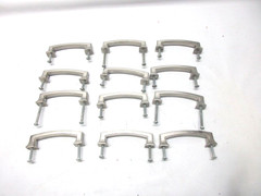 Lot of 12 Cabinet Door Pulls silver metal Finish 3 Inch Hole Center