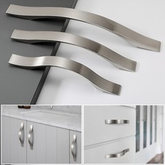 Modern Stainless Steel Kitchen Cabinet Handles Drawer Pulls Brushed Nickel Pulls