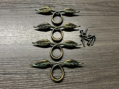 4 Belwith KBC Hickory Leaf Touch Of Spring Brass Drawer Cabinet Handle Pull (2)