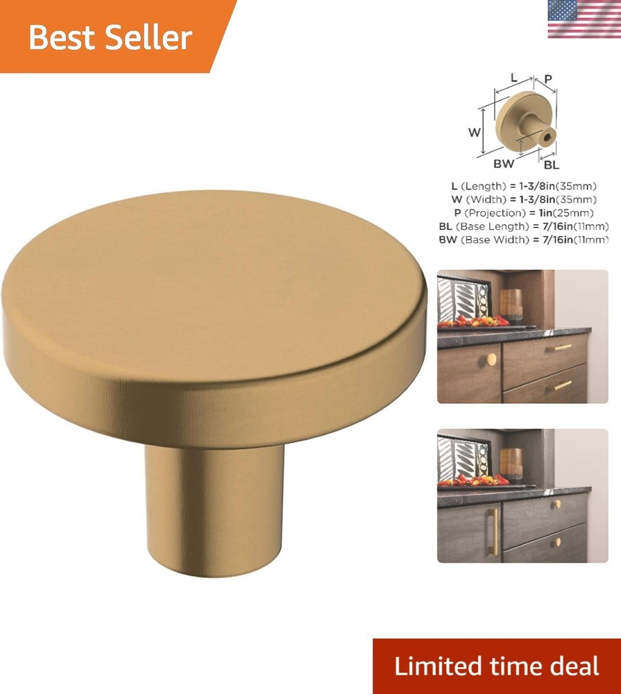 Elegant Champagne Bronze Cabinet Knob – 1-3/8 Inch Contemporary Design
