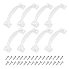 uxcell 8pcs 3 Inches Gate Handle Metal Vintage Door Drawer 3 Inch, White